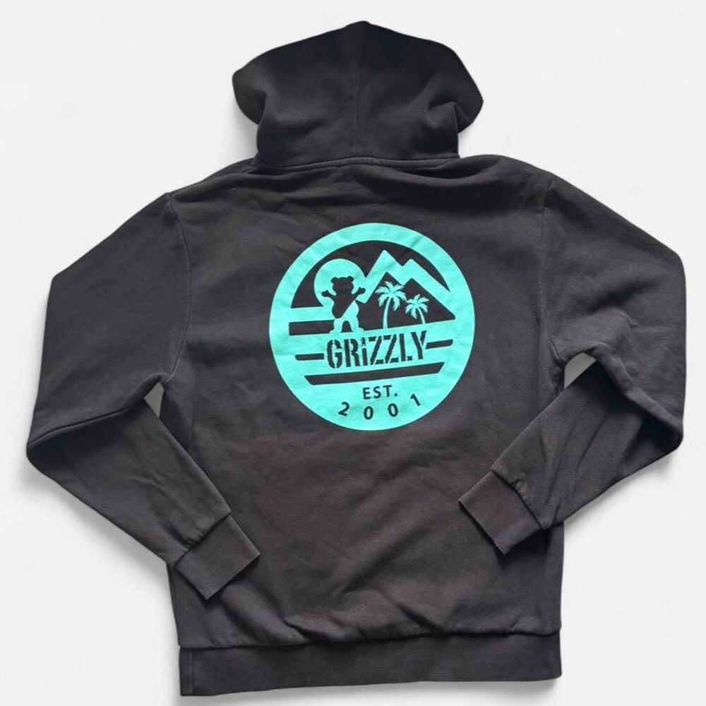 Grizzly Men's Black and Brown Hoodie